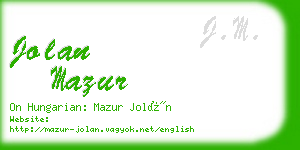 jolan mazur business card